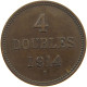 GUERNSEY 4 DOUBLES 1914 George V. (1910-1936) #s029 0279 - Guernsey