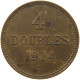 GUERNSEY 4 DOUBLES 1914 George V. (1910-1936) #c008 0265 - Guernesey