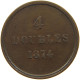 GUERNSEY 4 DOUBLES 1874  #c054 0171 - Guernesey