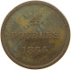 GUERNSEY 4 DOUBLES 1864  #a092 0661 - Guernesey