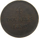 GUERNSEY 4 DOUBLES 1830  #c054 0257 - Guernsey