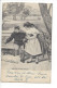 31773 - Scolik Wien Couple Sur Un Banc Devant Bébé Emmailloté Circulée 1902 - Scolik, Charles