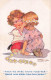 PEINTURES - TABLEAUX - Agnès Richardson - Petites Filles - Colorisé - Carte Postale Ancienne - Paintings