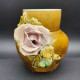 Vase Miniature Art Nouveau Barbotine Floral Circa 1900 Origine Belge Nimy Ht 11cm #220593 - Nimy (BEL)