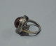 -BELLE ANCIENNE BAGUE ARGENT 925° MARCASSITES & Pierre/Cristal  Rouge BIJOU   E - Ringe