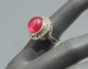 Delcampe - -BELLE ANCIENNE BAGUE ARGENT 925° MARCASSITES & Pierre/Cristal  Rouge BIJOU   E - Anillos