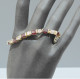 -ANCIEN BRACELET ARGENT VERMEIL Poinçon 925° & FAS + PIERRES ROUGES & Cristal   E - Bracelets