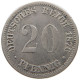 KAISERREICH 20 PFENNIG 1876 J  #a045 0891 - 20 Pfennig