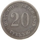 KAISERREICH 20 PFENNIG 1875 D  #a091 0937 - 20 Pfennig