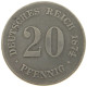 KAISERREICH 20 PFENNIG 1874 F  #a070 0237 - 20 Pfennig