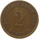 KAISERREICH 2 PFENNIG 1905 G  #a095 0627 - 2 Pfennig