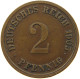 KAISERREICH 2 PFENNIG 1905 G  #s080 0161 - 2 Pfennig