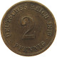 KAISERREICH 2 PFENNIG 1876 C  #t018 0185 - 2 Pfennig