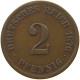 KAISERREICH 2 PFENNIG 1876 C  #s068 0401 - 2 Pfennig