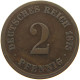 KAISERREICH 2 PFENNIG 1875 J  #s068 0435 - 2 Pfennig