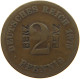 KAISERREICH 2 PFENNIG 1875 GEGENSTEMPEL BENZ #t157 0103 - 2 Pfennig