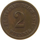 KAISERREICH 2 PFENNIG 1874 F  #a095 0619 - 2 Pfennig