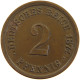 KAISERREICH 2 PFENNIG 1874 A  #a066 0699 - 2 Pfennig