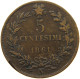 ITALY 5 CENTESIMI 1861 N Vittorio Emanuele II. 1861 - 1878 #a095 0193 - Andere & Zonder Classificatie