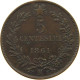 ITALY 5 CENTESIMI 1861 M Vittorio Emmanuele II. (1861-1878) #T107 0539 - Andere & Zonder Classificatie