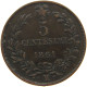 ITALY 5 CENTESIMI 1861 M Vittorio Emanuele II. 1861 - 1878 #c020 0331 - Andere & Zonder Classificatie