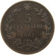 ITALY 5 CENTESIMI 1861 M Vittorio Emanuele II. 1861 - 1878 #a066 0327 - Otros & Sin Clasificación