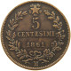 ITALY 5 CENTESIMI 1861 M Vittorio Emanuele II. 1861 - 1878 #a032 0059 - Sonstige & Ohne Zuordnung