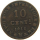 ITALY STATES NAPOLEON I. 10 CENTESIMI 1811 M Napoleon I. (1804-1814, 1815) #t144 0921 - Napoléonniennes