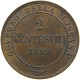 ITALY STATES TUSCANY 2 CENTESIMI 1859  #t057 0137 - Tuscan