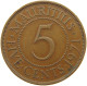 MAURITIUS 5 CENTS 1971 Elizabeth II. (1952-2022) #a066 0089 - Mauricio