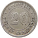 MAURITIUS 20 CENTS 1877 H Victoria 1837-1901 #t078 0279 - Mauritius