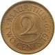 MAURITIUS 2 CENTS 1959 Elizabeth II. (1952-2022) #a095 0467 - Mauritius