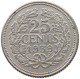 NETHERLANDS 25 CENTS 1939 Wilhelmina 1890-1948 #a091 0475 - 25 Centavos