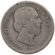 NETHERLANDS 25 CENTS 1890 Willem III. 1849-1890 NO DOT RARE #c024 0251 - 1849-1890 : Willem III