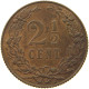 NETHERLANDS 2 1/2 CENTS 1904 Wilhelmina 1890-1948 #a011 0565 - 2.5 Centavos