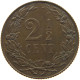 NETHERLANDS 2 1/2 CENTS 1906 Wilhelmina 1890-1948 #c054 0193 - 2.5 Cent