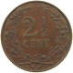 NETHERLANDS 2 1/2 CENTS 1904 Wilhelmina 1890-1948 #c080 0503 - 2.5 Centavos