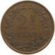 NETHERLANDS 2 1/2 CENTS 1890 Wilhelmina 1890-1948 #a062 0551 - 2.5 Cent