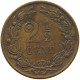 NETHERLANDS 2 1/2 CENTS 1877 Willem III. 1849-1890 #a085 0109 - 1849-1890 : Willem III