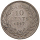 NETHERLANDS 10 CENTS 1897 Wilhelmina 1890-1948 #s031 0281 - 10 Centavos