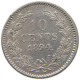 NETHERLANDS 10 CENTS 1894 Wilhelmina 1890-1948 #t005 0299 - 10 Centavos