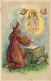 RELIGION - Christianisme - Un Moine Agenouillé Devant Des Anges - Carte Postale Ancienne - Gemälde, Glasmalereien & Statuen