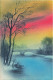 ARTS - Tableau Et Peinture - Un Pont En Hiver - Aurores Boréales - Etang - MGA - Carte Postale Ancienne - Peintures & Tableaux