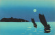 ARTS - Tableau Et Peinture - Des Bateaux De Pêche Voaguant La Nuit - Pleine Lune - Île - Carte Postale Ancienne - Peintures & Tableaux