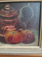 Delcampe - Huile Sur Toile Anonyme "Nature Morte à La Théière  Et Pommes " Cadre Bois  Doré - Oils