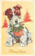 FÊTES ET VOEUX - Bonne Année - Un Chien Tenant Un Panier De Houx - Carte Postale - Otros & Sin Clasificación