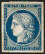 (*) N°4 25c Bleu, Essai S/carton Dans La Couleur Définitive - TB - 1849-1850 Ceres