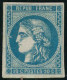 ** N°46B 20c Bleu, Type III R2 - TB - 1870 Ausgabe Bordeaux