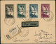 Lettre N°236/9 Les 4 Val S/lettre Recom, Cachet D'arrivée Au Verso, RARE - TB - Other & Unclassified