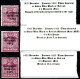 1922-1923 Dec-Jan Thom Saorstát In Shiny Blue Black Or Red Ink, 3 X 6 D Red Purple Stamps With Errors Mounted Mint (MM) - Neufs